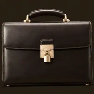 Locked leather briefcase — Shambala