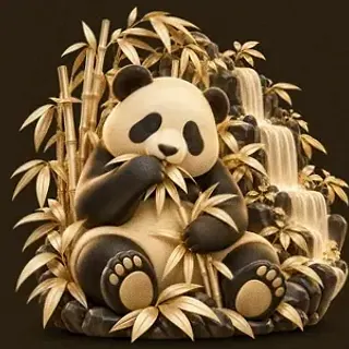 Panda eating bamboo — Shambala